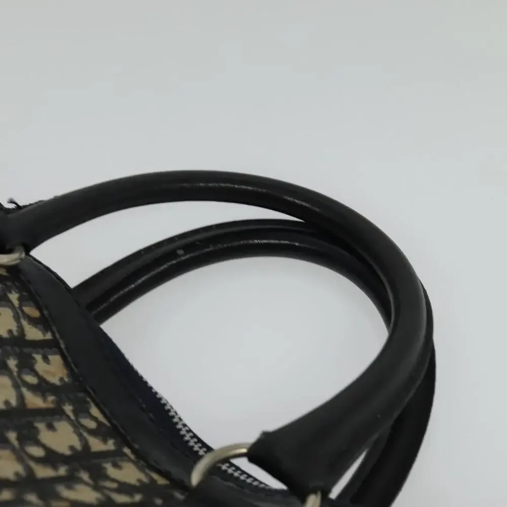 DIOR Trotter Canvas Boston Bag Navy Silver